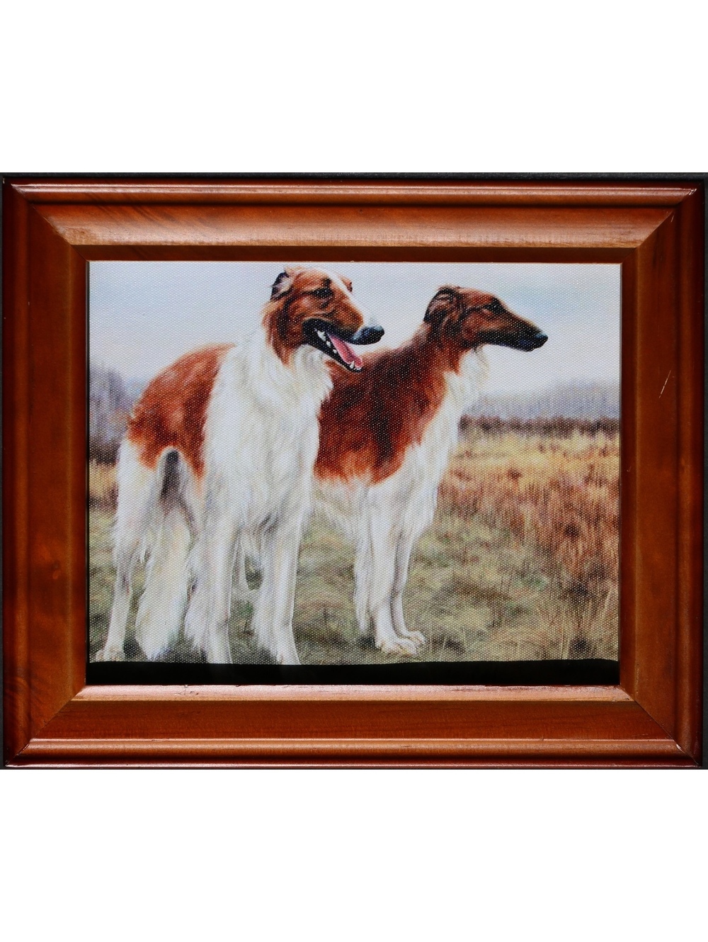 Russian Borzoi dogs print on canvas of original oil painting